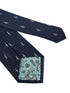 navy dark blue tie with treble clef  design